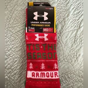 Under Armour Men’s Christmas Performance Socks Size Medium Heat Gear